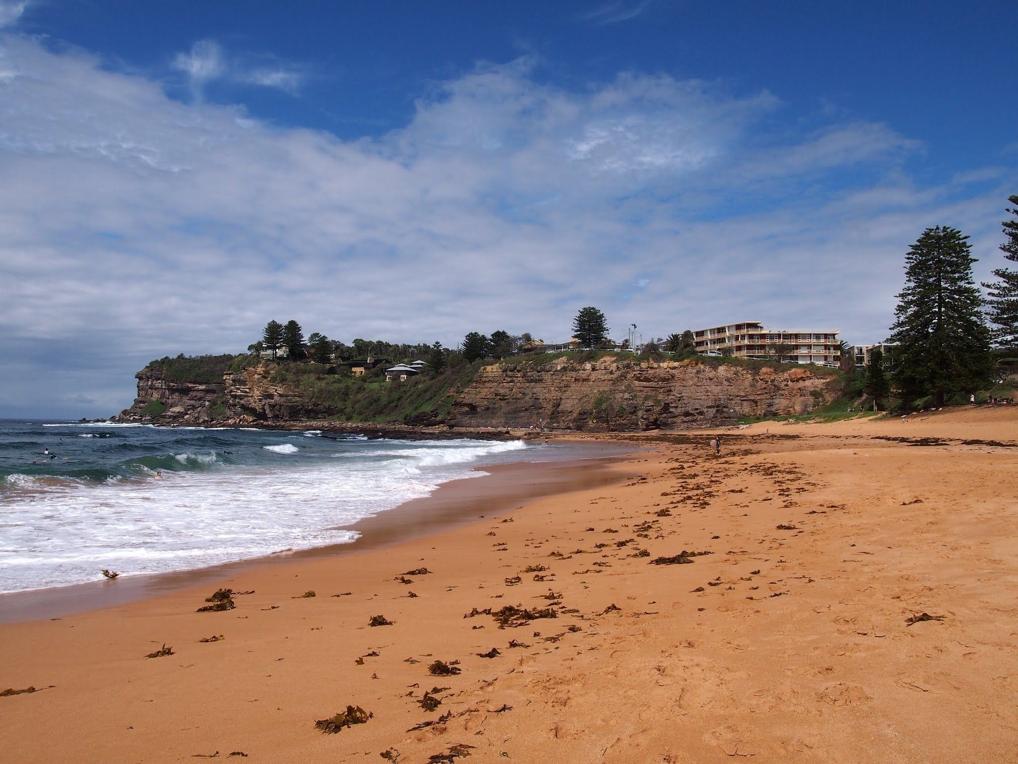The south end of Avalon Beach and Bangalley Head, houses on the cliff