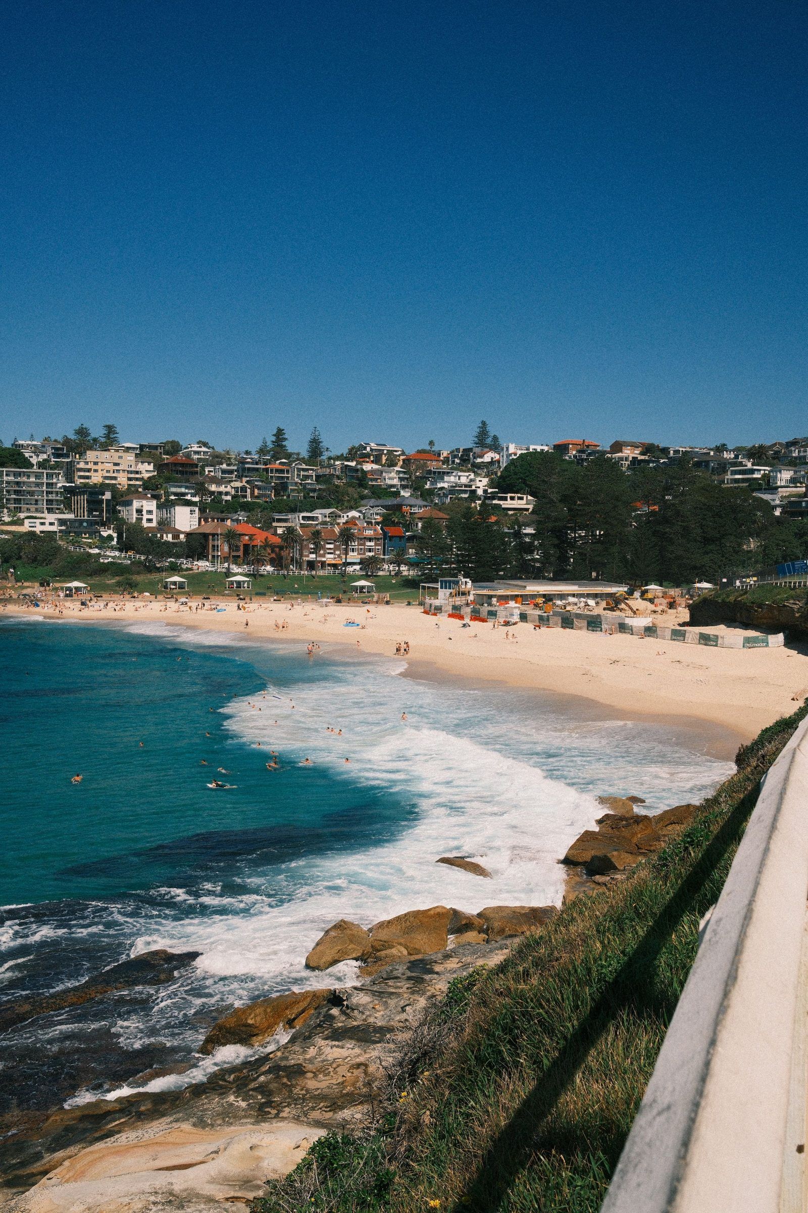 Coogee Beach from above on a clear day