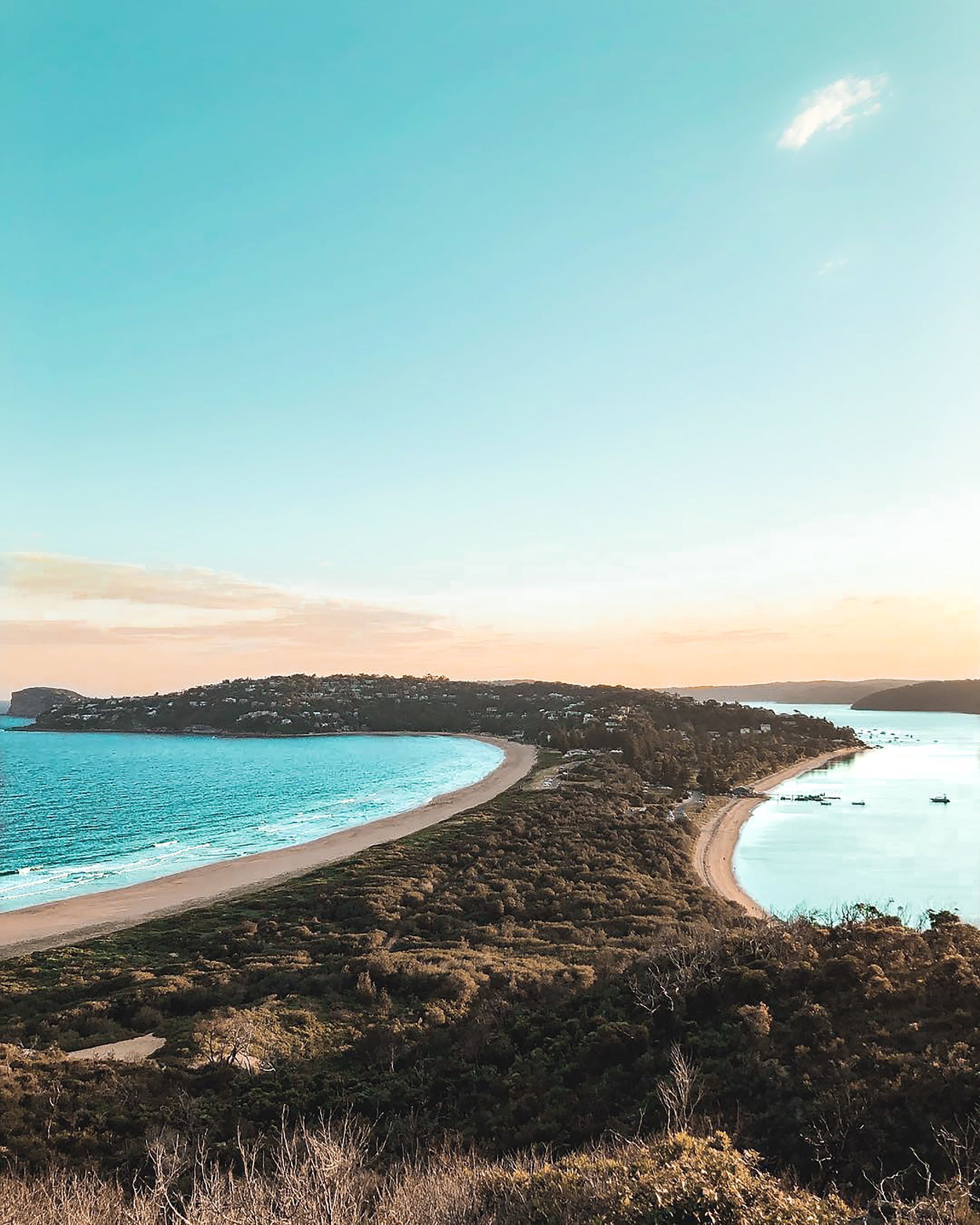 Palm Beach and Barrenjoey headland from above