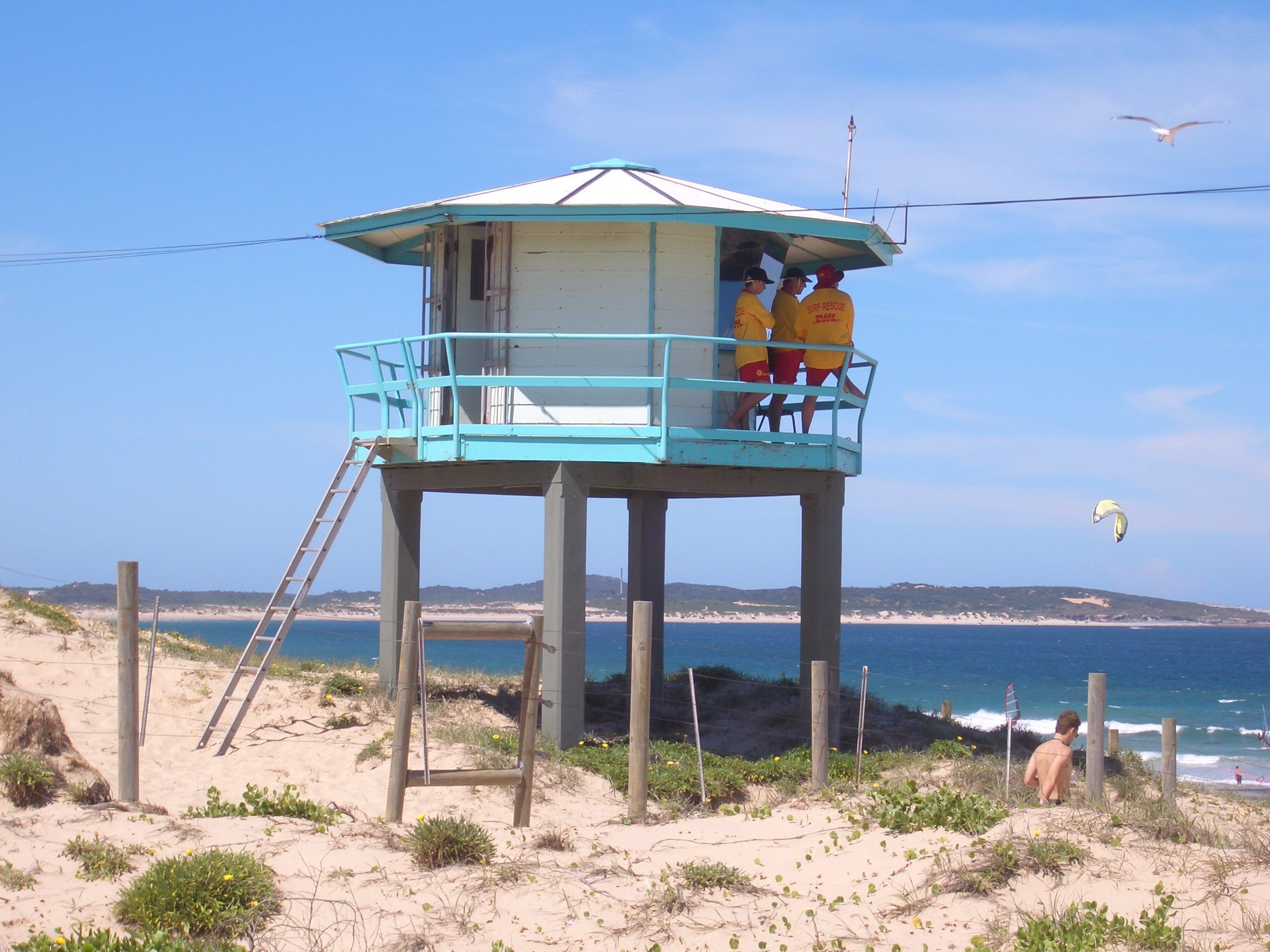 Lifeguard tower in the dunes at Wanda Beach